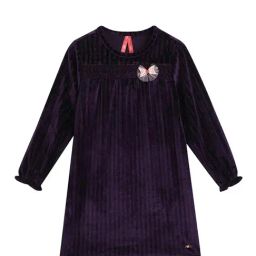 Blue Giraffe Kids Purple Solid Full Sleeves A-Line Dress-image-38