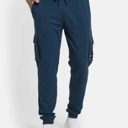 Octave Green Cotton Regular Fit Joggers-image-10