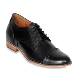 Celby Men's Height Increasing Black Derby Shoes-image-78