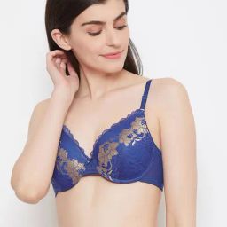 Clovia Royal Blue Under Wired Padded Push Up Bra-image-54