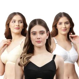 Cukoo Multicolor Solid Full Coverage Non-Wired Bra - Pack of 3-15