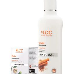 VLCC Sandal Cleansing Milk & VLCC Pista Massage Cream Combo-34