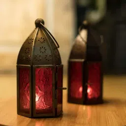 Homesake 'Christmas' Dark Brown & Red Metal Hanging Candle Holder - Set of 2-image-92