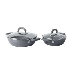 Meyer Anzen Ceramic Coated Cookware 4pcs Set - 20cm Wok/Kadai With Lid + 26cm Wok/Kadai With Lid-37