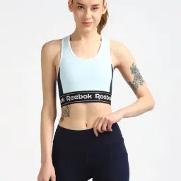 Reebok Light Blue Non Wired Padded CORE Sports Bra-image-20
