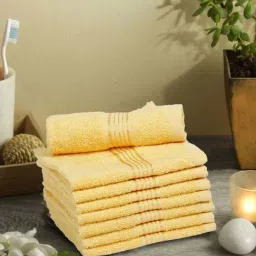 Bianca D`ross Yellow Cotton 380 GSM Super Absorbent Face Towel - Set of 8-4