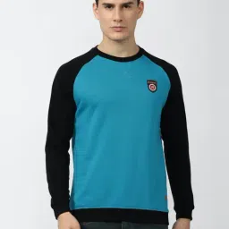 Academy By Van Heusen Blue Slim Fit Colour Block SweatShirt-picture-43