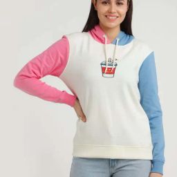 Zink London Off-White Blended Printed Hoodie-image-61