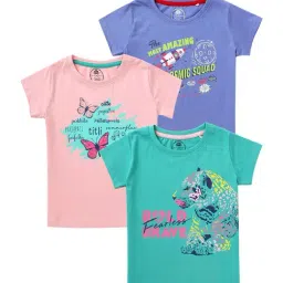 Cub McPaws Kids Multicolor Cotton Printed T-Shirt (Pack of 3)-image-52