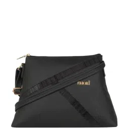Enoki Black Textured Medium Sling Handbag-image-2