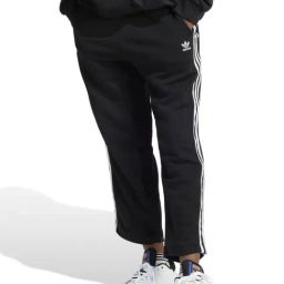 Adidas Originals Black Loose Fit Striped Sports Trackpants-image-35