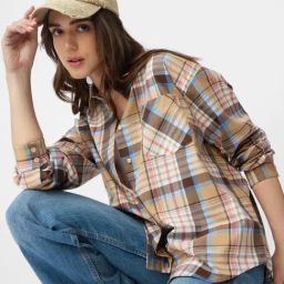 The Souled Store Maple Loose Fit Plaid Shirt-image-5