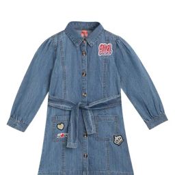 Blue Giraffe Kids Blue Solid Full Sleeves Dress-image-20