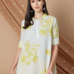 Melange by Lifestyle White & Yellow Printed Tunic-picture-37