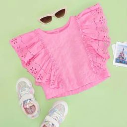 Pantaloons Junior Girls Sachet Pink Cotton Solid Casual Tops & Tees-image-73