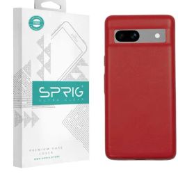 Sprig PU Leather Back Cover for Google Pixel 7A 5G (Red)-image-75