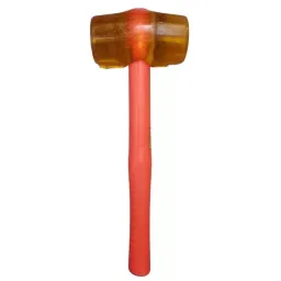 FLAMINGO ENTERPRISE Rubber Mallet 200 g Weight Round Shape with Fiber Handle Orange, FM-228-image-68