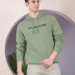 Crimsoune Club Green Blended Regular Fit Printed Hooded Sweatshirt-picture-33