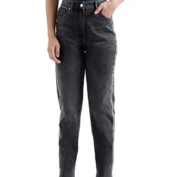 Elle Black Cotton Mid Rise Jeans-image-72