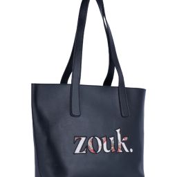 ZOUK Seashell Motif Signature Black Printed Tote Bag image 2