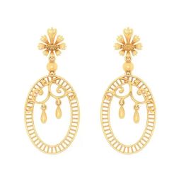 P.C. Chandra Jewellers 22k Gold Immaculately Detailed Design Dangler Earrings-image-30