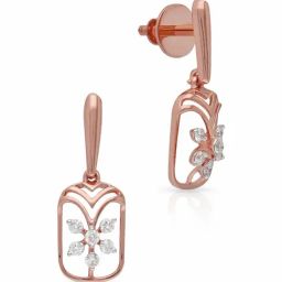 Malabar Gold and Diamonds 18k IGI Certified Diamond Rose Gold Drop Earrings for Women-picture-18