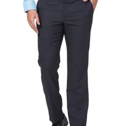 Park Avenue Blue Regular Fit Trousers-picture-31
