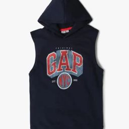 GAP Boys Navy Blue Blended Printed Hooded Sweatshirt-image-18