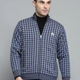 Monte Carlo Navy Blue Regular Fit Printed Jacket-1