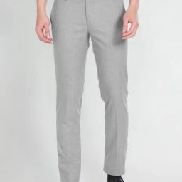 Arrow Grey Regular Fit Self Pattern Trousers-image-17