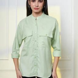 FITHUB Green Relaxed Fit Shirt-image-85
