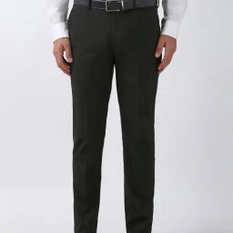 Peter England Brown Slim Fit Checks Trousers-picture-14