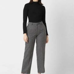 Van Heusen Grey Textured Pattern Formal Pants image 4