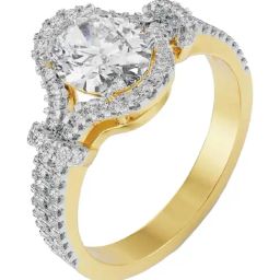 Emori 18k Yellow Gold & Diamond Glimmery Oval Engagement Ring-image-85