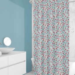 ArtzFolio White & Blue Printed Shower Curtains-image-37