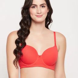 Clovia Red Cotton T-Shirt Bra-picture-42