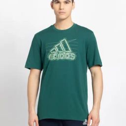 Adidas Green Regular Fit Printed Sports T-Shirt-image-67