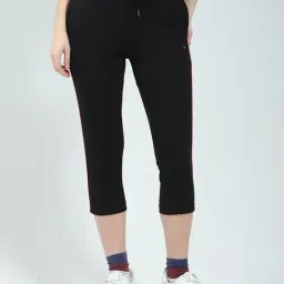 Monte Carlo Black Cotton Blend Solid Capris-picture-30