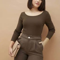 Code By Lifestyle Dark Brown Cotton Regular Fit T-Shirt-image-43