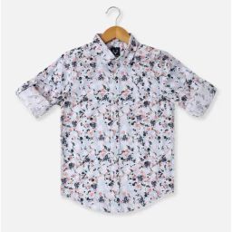 Allen Solly Boys Blue Floral Full Sleeves Shirt-picture-49