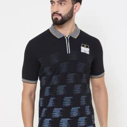 Duke Black Slim fit Printed Polo T-Shirt-image-79