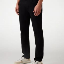 Guess Black Cotton Slim Fit Solid Jeans-image-80