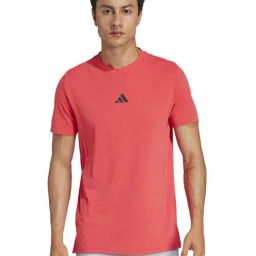 Adidas Red Slim Fit Sports T-Shirt-image-89