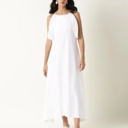 RAREISM White Tencel Solid Dress-picture-24