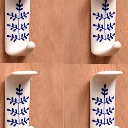 IndianShelf 4 Piece Ceramic Floral Hangers for Adhesive Clothes Wall Mounted Coat Hooks-19