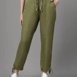 Global Republic Olive Regular Fit Mid Rise Pants-image-49