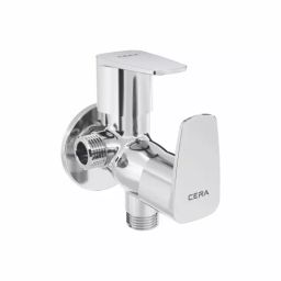 CERA VINE 2-Way Angle Cock with Wall Flange Quarter Turn Wall Mount Silver, F1020211-32