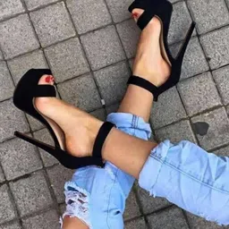 GLO GLAMP Suede Slim Heeled Sandals-21