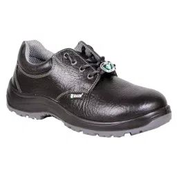 Zain Safety Premium Steel Toe Safety Shoes PU Double Density Low Ankle Black Buff Apollo CG Genuine Leather Size UK12, HAMMER-image-70