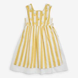 Utsa Kids by Westside Yellow Stripe Printed Cotton A-Line Dress-image-75